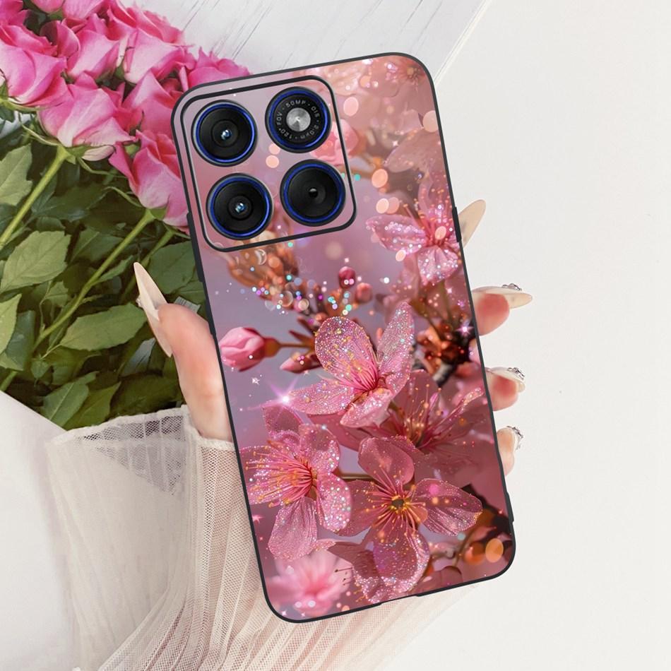 For Motorola Edge 70 Cute Flower Butterfly Cat Painted Case For Motorola Moto X70 Air Edge70 5G Black Silicone Soft Phone Cases