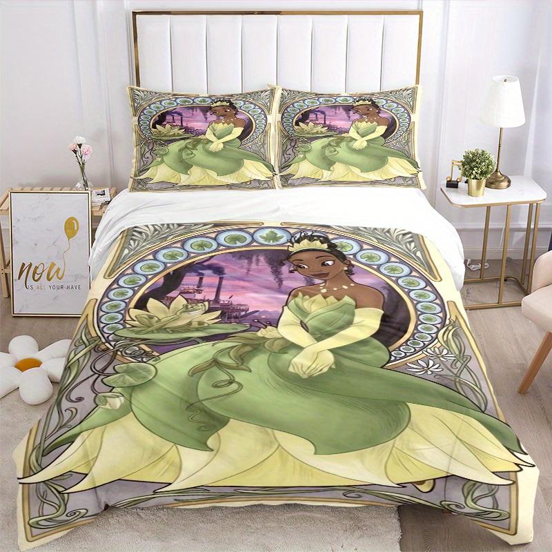 3pcs Tiana Princess Bedding Set - 1 Soft Quilt Cover + 2 Pillowcases, Machine Washable - Suitable for All Seasons, Perfect Gift for Family and Fr