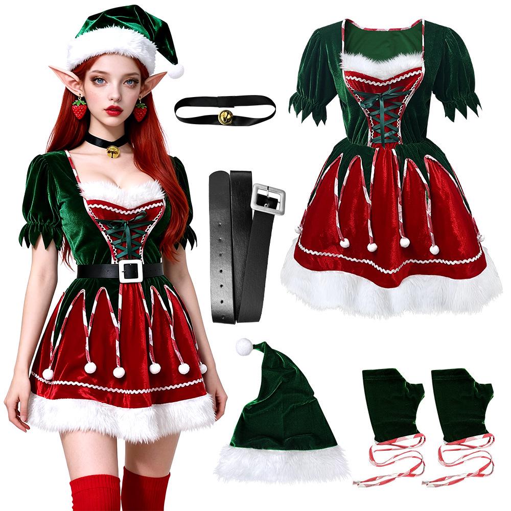 Sexy Green Elf Christmas Cosplay Costume