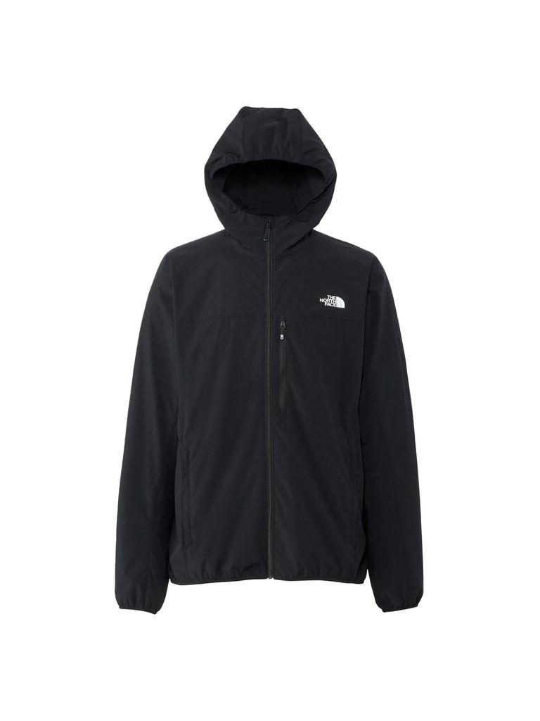 North Jacket Mountain Soft Shell Hoodie Water Repellent Stretch Lightweight Black XL [The Face] Men's [SS24]