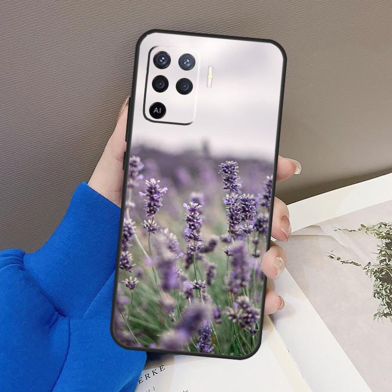 Чехол с фиолетовым лавандовым цветком для Oppo A77 A57 A17 A60 A80 A40 A74 A54 A94 A78 A98 A18 A38 A58 A96 A76 A16 A15 A5 Pro