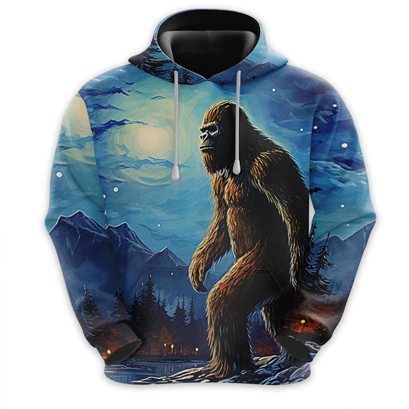 Толстовки с принтом Bigfoot Love, модные толстовки с капюшоном Sasquatch для мужчин, одежда, спортивный костюм Big Foot для женщин, пуловеры для мальчиков 2000 года