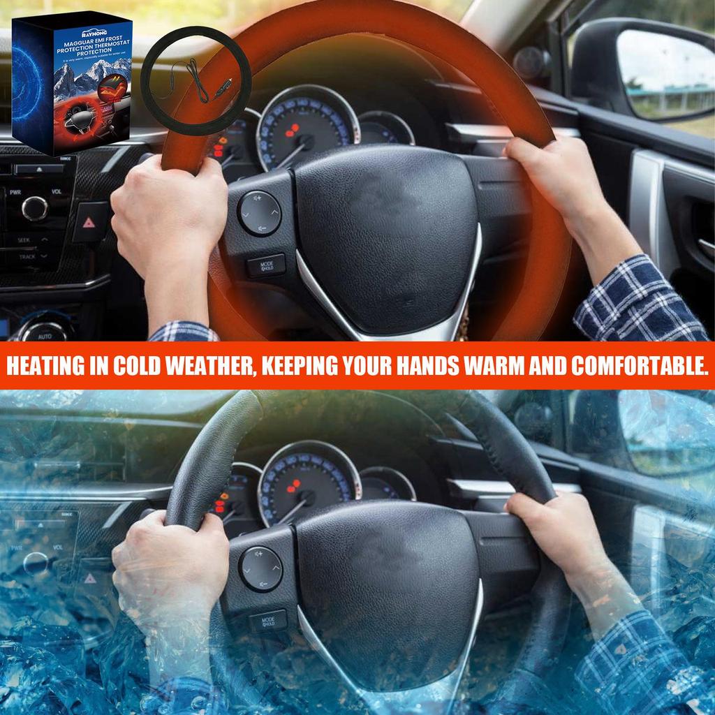 Rayhong Heated Non-Slip Universal Steering Wheel Cover - Quick Hand Warmer & Protector