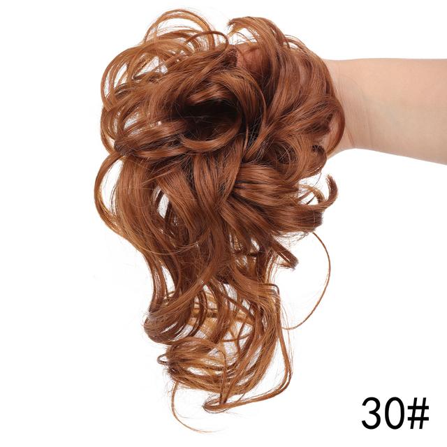 Синтетическая булочка с грязными кудрями, эластичная заколка для волос, кусок парика, женская заколка для волос, черный, коричневый