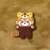 Tiger Red Panda Brooch Panda Embroidery Red Panda Pin Creative Animal Brooch  Girl