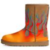 Jeremy Scott X Leather And Fabric Slip-On Versatile Snow Boots Unisex Snow Boots Brown 1182671-CHE