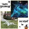 1 Set Halloween Spider Web with Stakes Glow In The Dark Stretchy Fabric DIY Cuttable Reusable Holiday Outdoor Garden Haunted House Decoration Cobweb