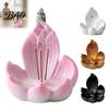 Meditation Accessories Lotus Backflow Incense Burner Holder, Resin Cone Diffuser, Desktop Calming Room Decor Aromatherapy Holder for Yoga Tea Bedroom