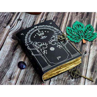 Кожаный журнал, Врата Дурина, Толкин Властелин колец, Подарок для него, подарок для нее, Книга теней, фэнтези-журнал, свадебная книга пожеланий