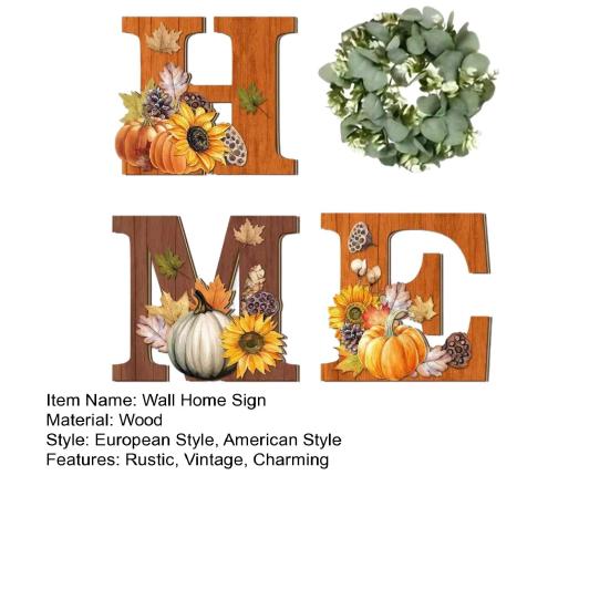 Yousheng Настенный Домашний Знак с Искусственным Эвкалиптовым Венком Деревенские Деревянные Домашние Буквы Декоративное Настенное Искусство для Гостиной Кухни Прихожей Фермерского Дома