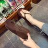 High Heels Clip On Sandals Summer Thick Soled Beach Anti Slip Slope Heel Flip Flops Womens Outdoor Wear Simple Beach Women Shoes