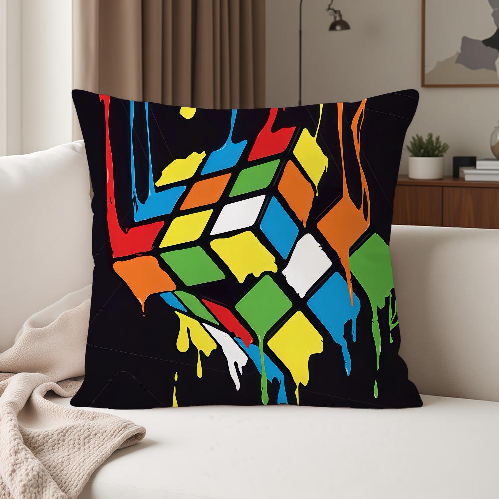 Game RRubik CCube Pillow Case Suitable For Bedrooms Living Rooms Cars Home Decoration
