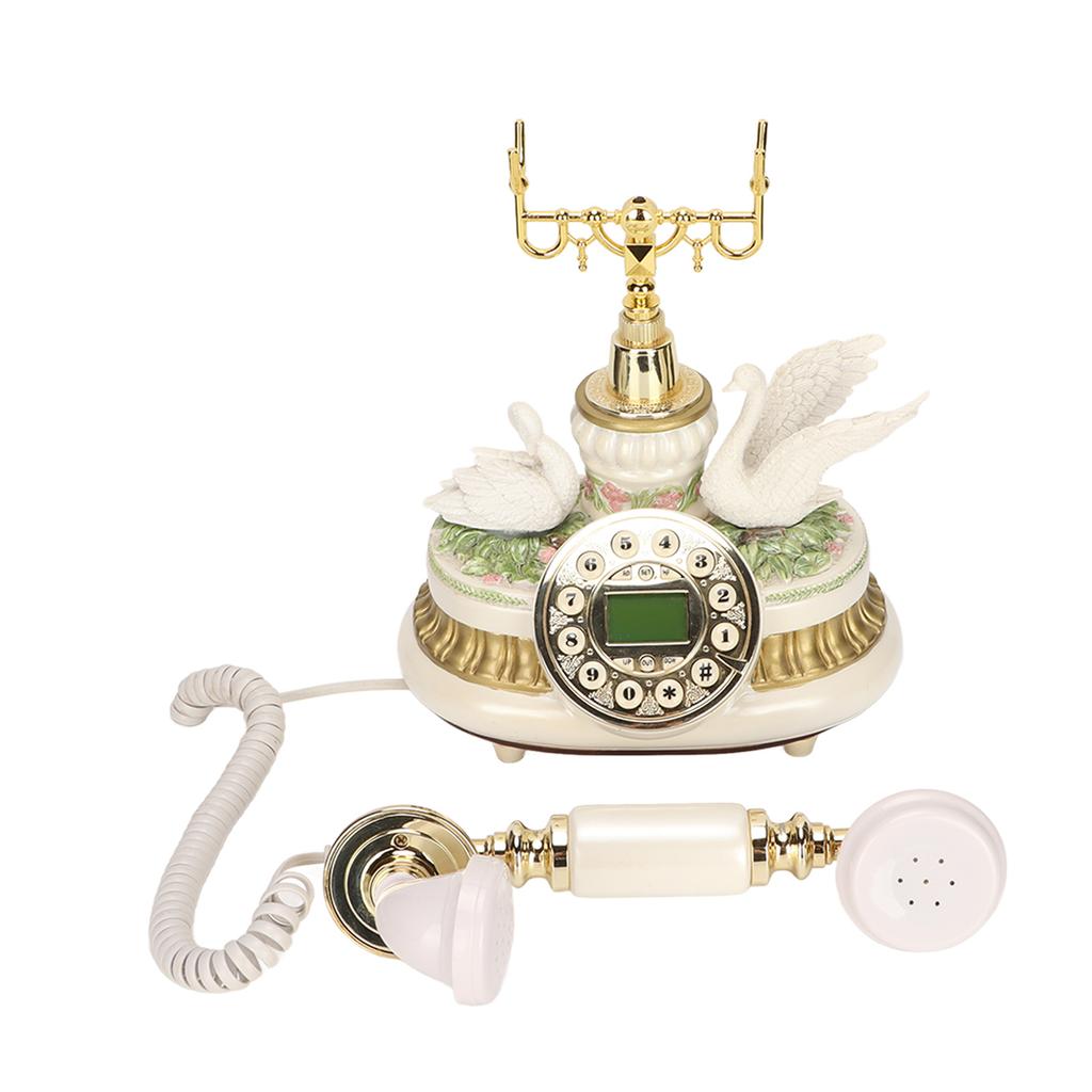 Антикварный телефон Классический европейский старомодный вращающийся стационарный цифровой винтажный стационарный телефон