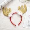 Обруч для волос Декор с рогами Эластичный головной убор Декор с рогами Санта-Клауса Обруч для волос Аксессуары для волос