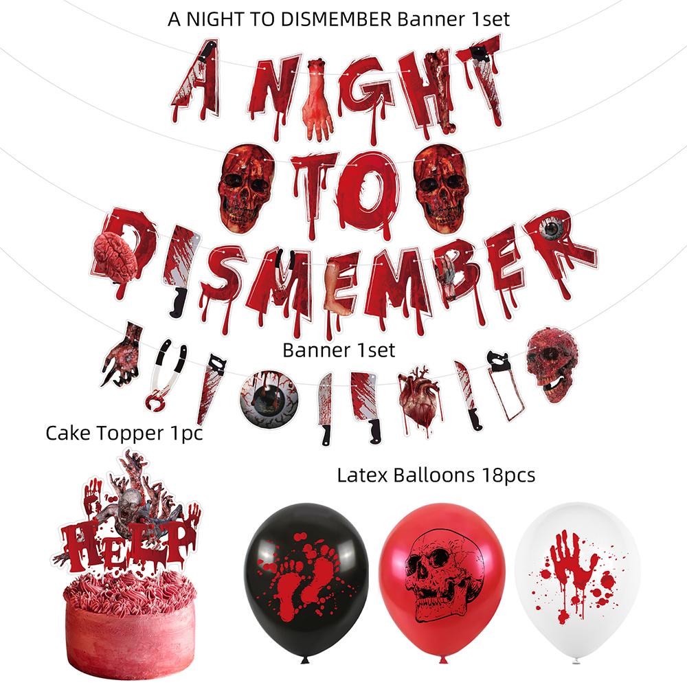 Halloween Party Decorations Kit Include Halloween Banners Balloons Cake Toppers