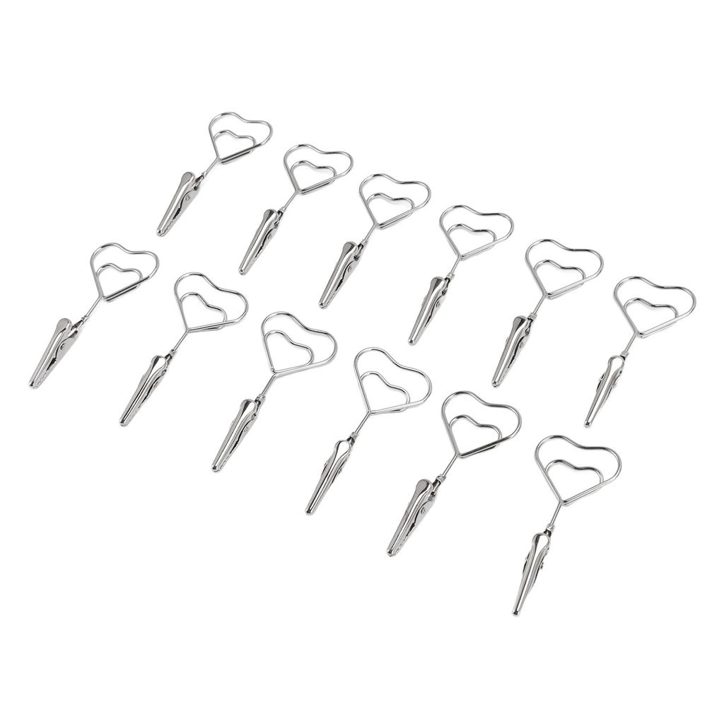 12pcs 2.8in Double Headed Memo Clip Metal Card Holder Wire Photo Clamp for Hanging Photo Display