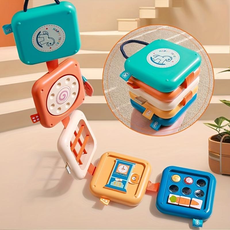 Бизиборд, Многофункциональная сенсорная развивающая игрушка, Развитие мелкой моторики пальцев, Подходит для путешествий в помещении и на открытом воздухе, Складной и удобный для переноски