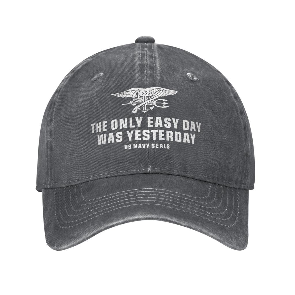 2026 Summer The Only Easy Day Was Yesterday US Navy Seals Baseball Cap Sun Washed Hip Hop Hats Unisex-Teens Outdoor Gym Baseball