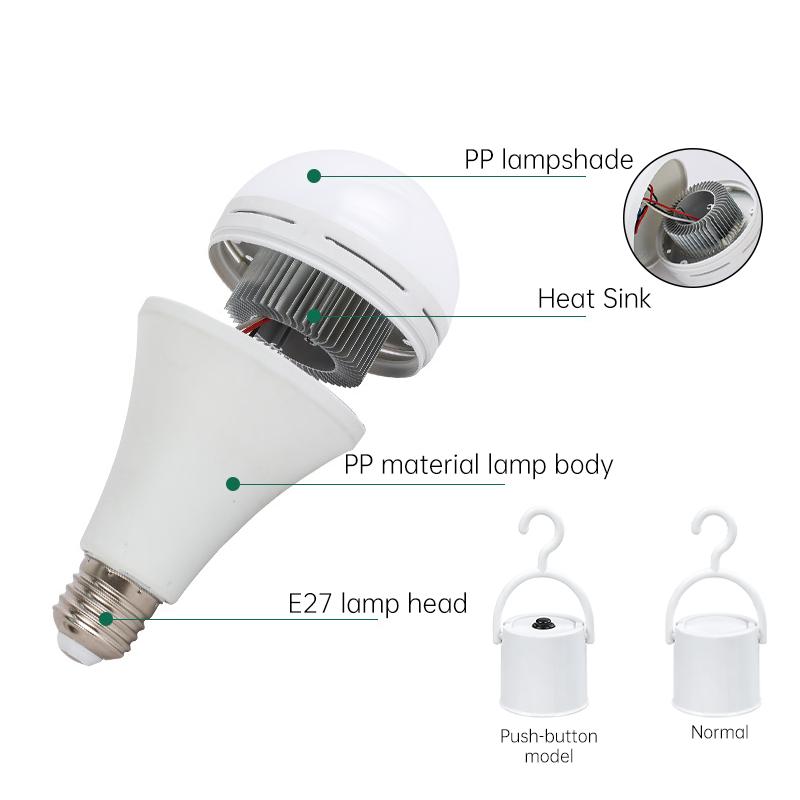 Перезаряжаемая светодиодная лампа Аварийное освещение Фонарик Огни Портативный кемпинговый свет для дома Аварийный свет Веранда Садовая лампа