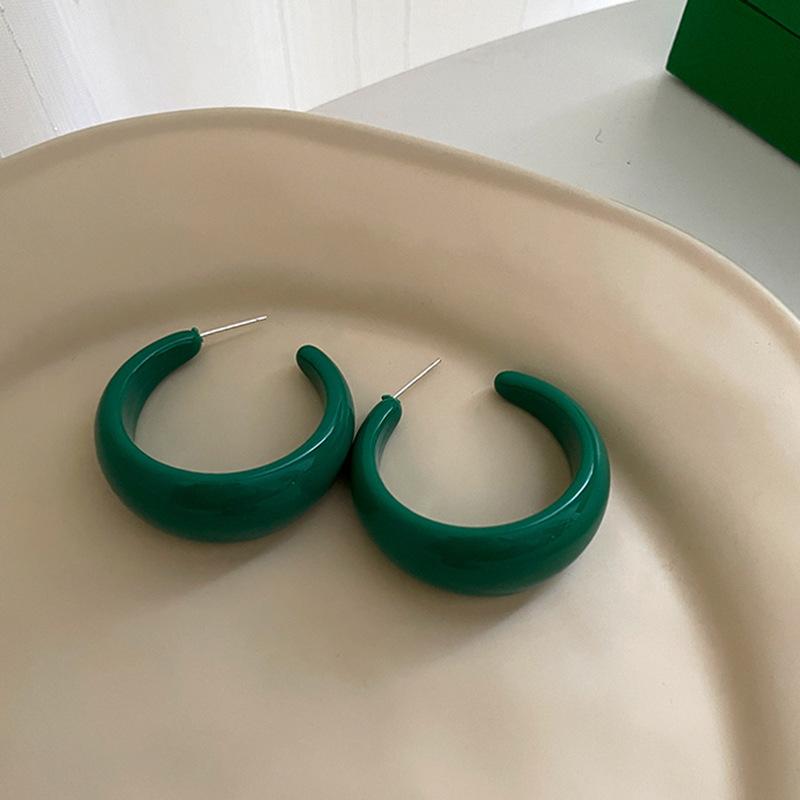 Модные зеленые серьги, геометрические полые круглые квадратные серьги-капли, металлические висячие серьги, женские ювелирные изделия
