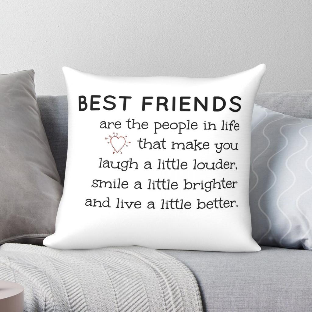 Best Friend Make You Better Square Pillowcase Polyester Linen Velvet Creative Zip Decor Sofa Seater Cushion Cover