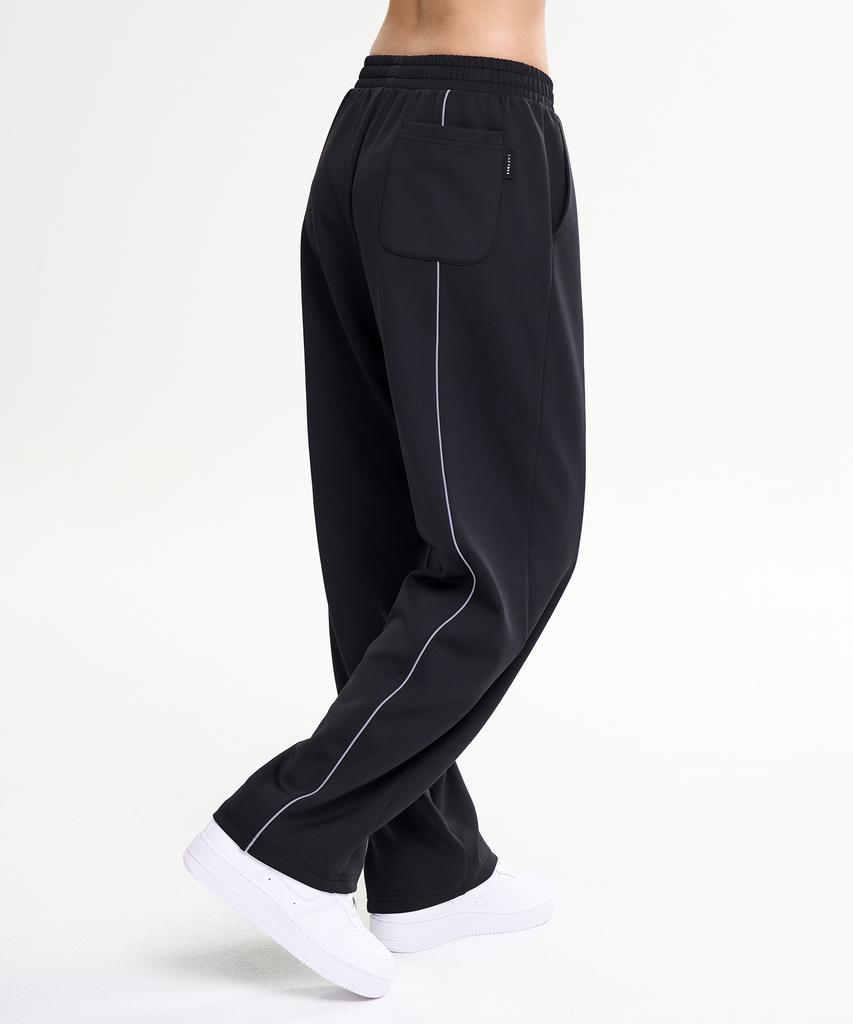 Leijibi Тренировочные брюки Oversize Line Широкие Спортивная одежда Тренировочная одежда Брюки с эластичным поясом W Черный 2