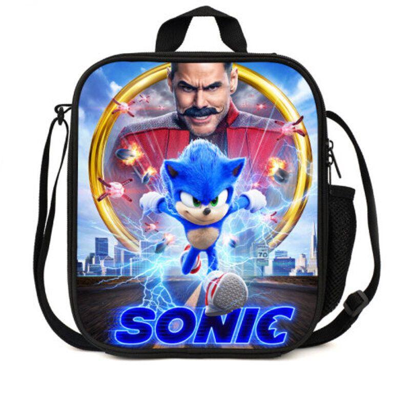 Сумка для ланча Sonic Hedgehog Стильная наплечная сумка для детей и взрослых Большая вместимость Дорожная сумка