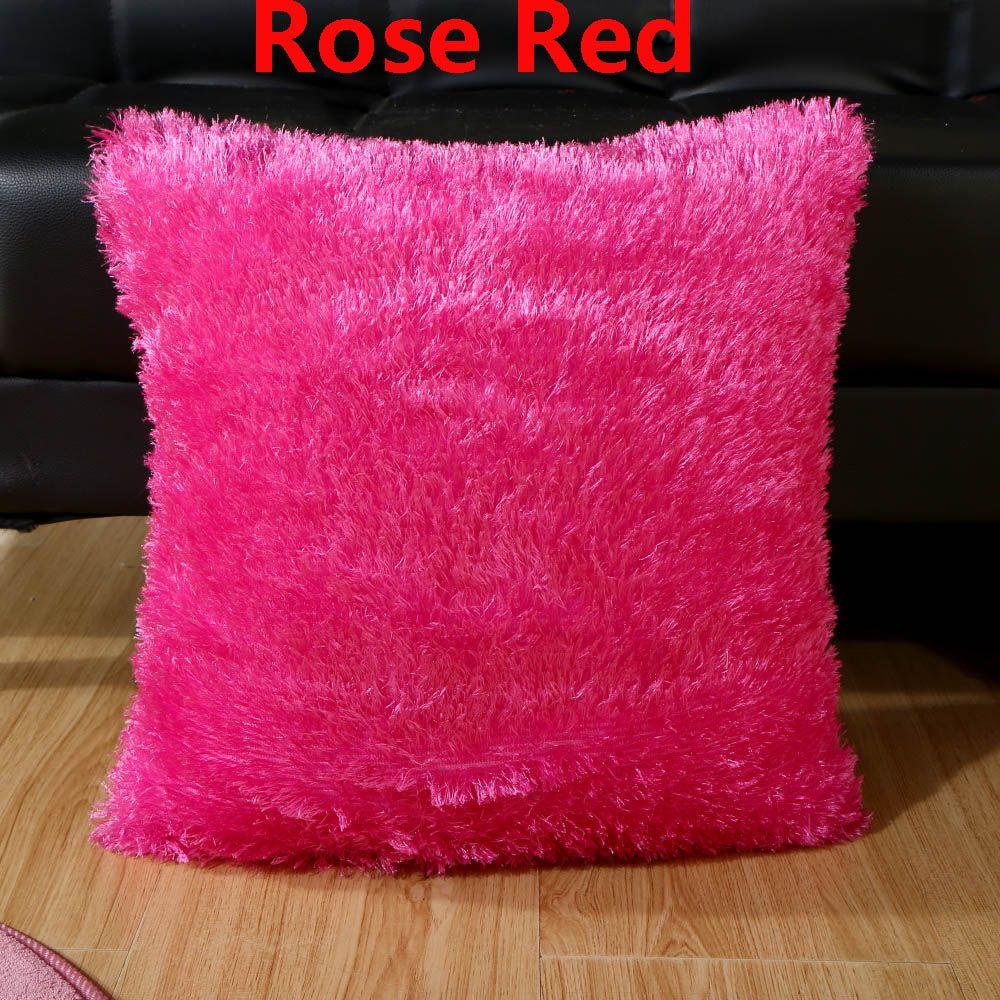 Square Home Decor Car Seat Fur Plush Winter Warm Throw Pillow Cases Cushion Cover