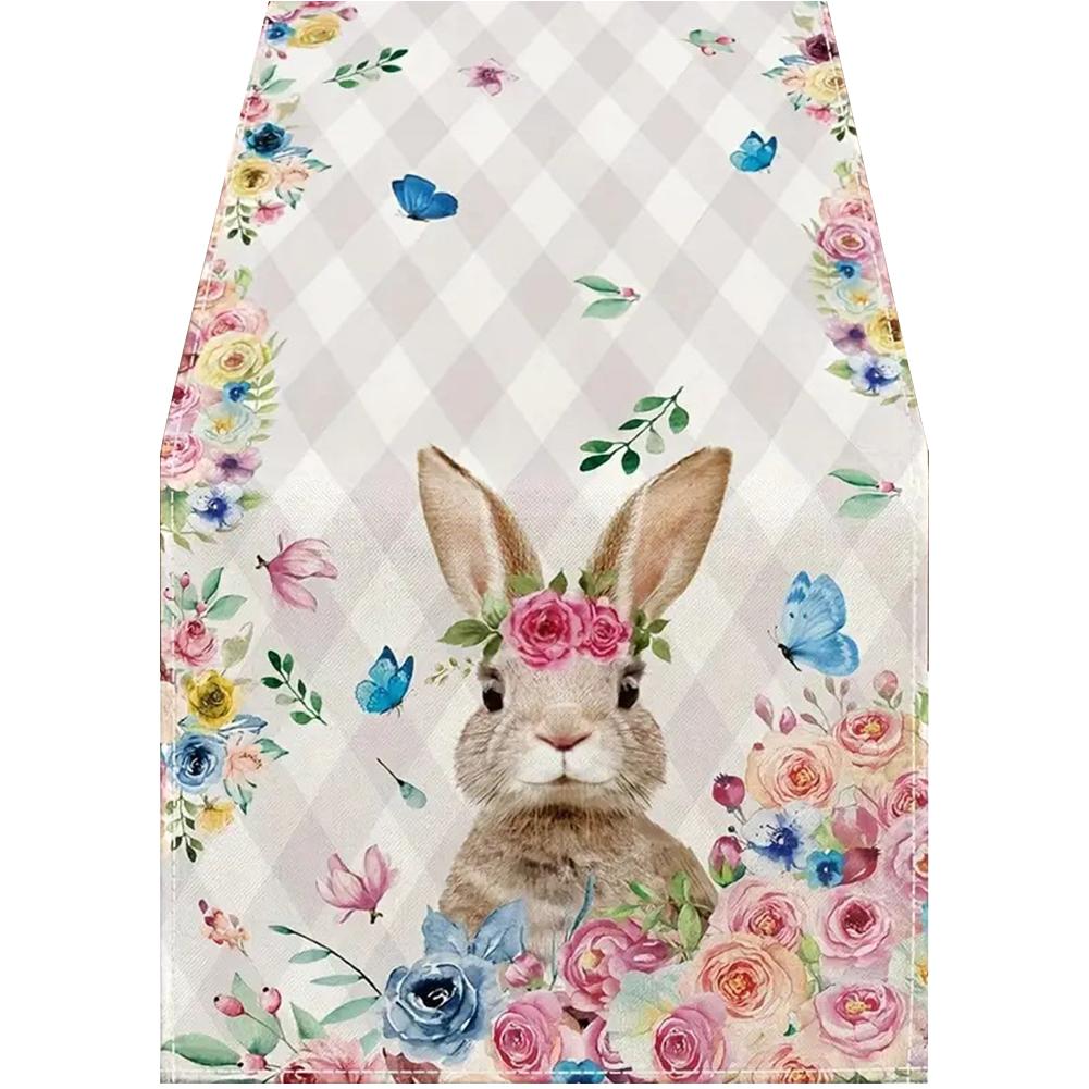Пасхальный кролик прямоугольная скатерть моющаяся прямоугольная скатерть украшение для обеденного стола милая скатерть с кроликом для обеденного стола