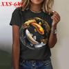 XXS-6XL Plus Size T-shirt Summer Fish 3D Print T-shirts Women Streetwear Casual Short Sleeve T Shirt O-neck Tees Tops Clothing