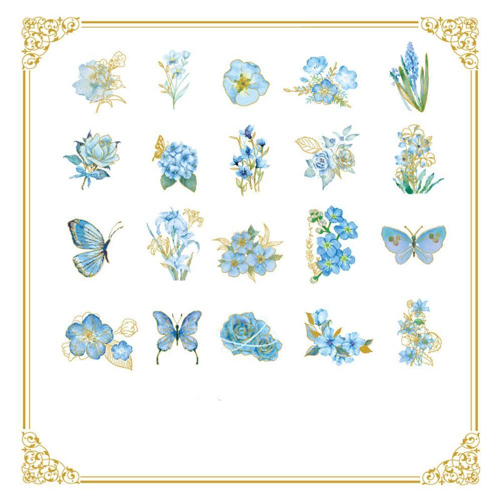 Handmade Butterfly Flower Sticker Decorative Ice Crystal Collage Decals Goo Card