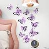 10 цветов, 12 шт., 3d наклейки-бабочки, украшения для гостиной, спальни, зеркальные наклейки, полые бабочки