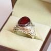 Garnet Oval Cut Gemstone With 925 Sterling Silver Ring For Men's #B72 JL375671368817