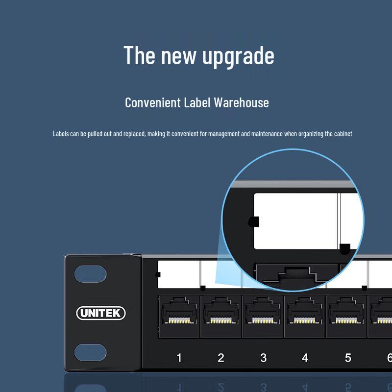UNITEK Cat6 Gigabit 24-Port 1U Rackmount Patch Panel