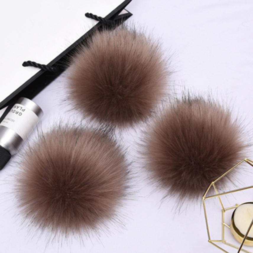 1 шт. Шапка с помпоном из искусственного меха, шарик, меховой шарик, сделай сам, ручная работа, помпоны для рукоделия, красочный искусственный помпон с резинкой, аксессуары для шляпы