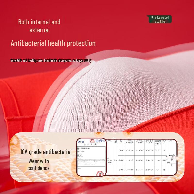 MaoRen Men's Red Modal Silk Antibacterial Briefs 4-Pack Gift Set