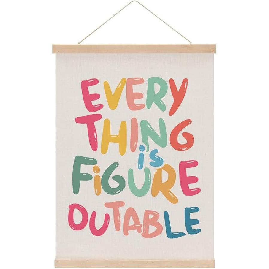 Neutral Classroom Decor Wall Hanging Banner Everything is Figureoutable Sgin pirational Classroom Theme Wall Hanging Decor for Office Playrooom