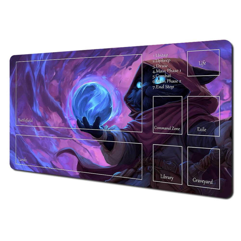 Magic Card Playmat Mtg Playmat Rabbit Archer Raccoon NonSlip Stitched Edge Gathering Gaming Mats Tapete Magic Mtg Card Pad