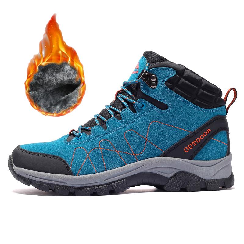 36-46 Пара Модные Плюс Бархатные Теплые Высокие Ботинки Из Хлопка Зимние Ботинки Обувь Для Похода На Открытом Воздухе