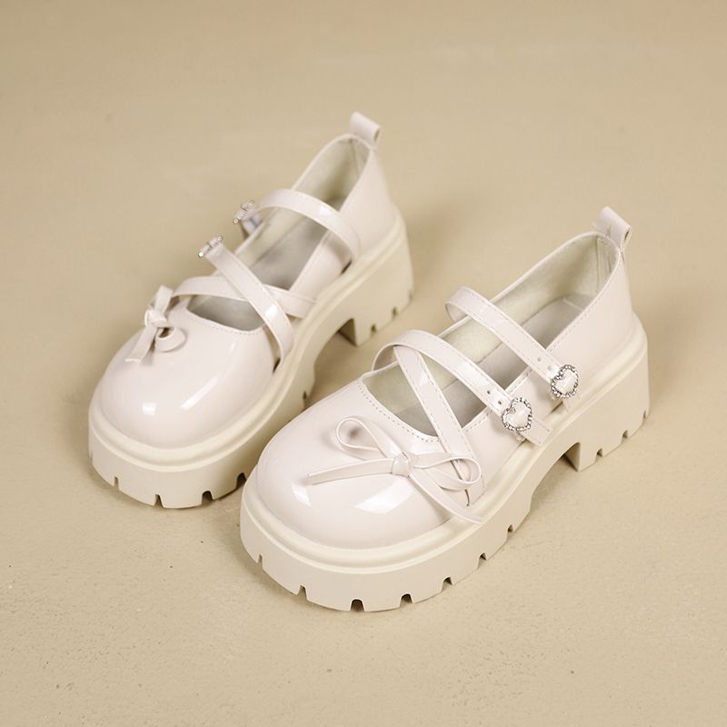 Black Mary Jane Shoes for Women with Bow Platform Woman Pumps Round Toe Slip On Vacation Non Quick Delivery Summer 2025 Popular