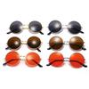 Harajuku Round Glasses Retro Round Frame Sunglasses Hippie Ocean Party Colored Lenses Metal Frame Prince Glasses