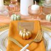 5 Pcs Mini Gold Pumpkin Place Card Holder Pumpkin Name Card Holder Table Number Holders for Wedding Bridal Brunches Party Decoration