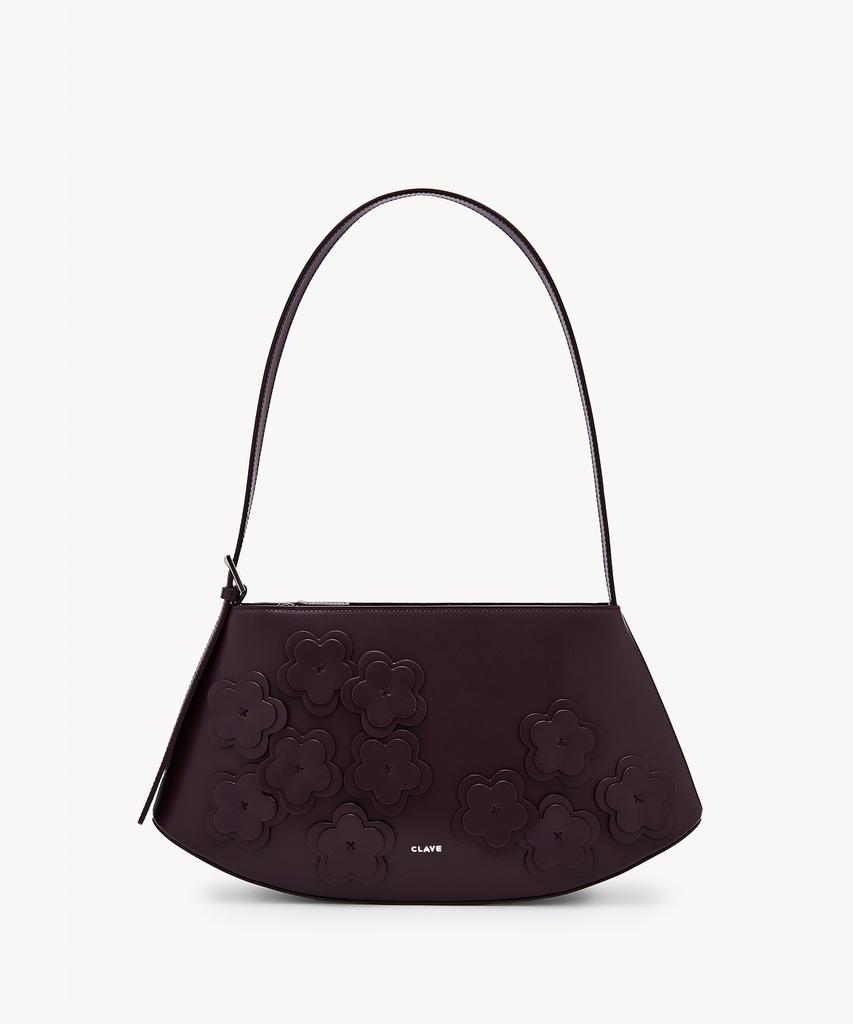 Clave Mia Flower Burgundy Tote Bag
