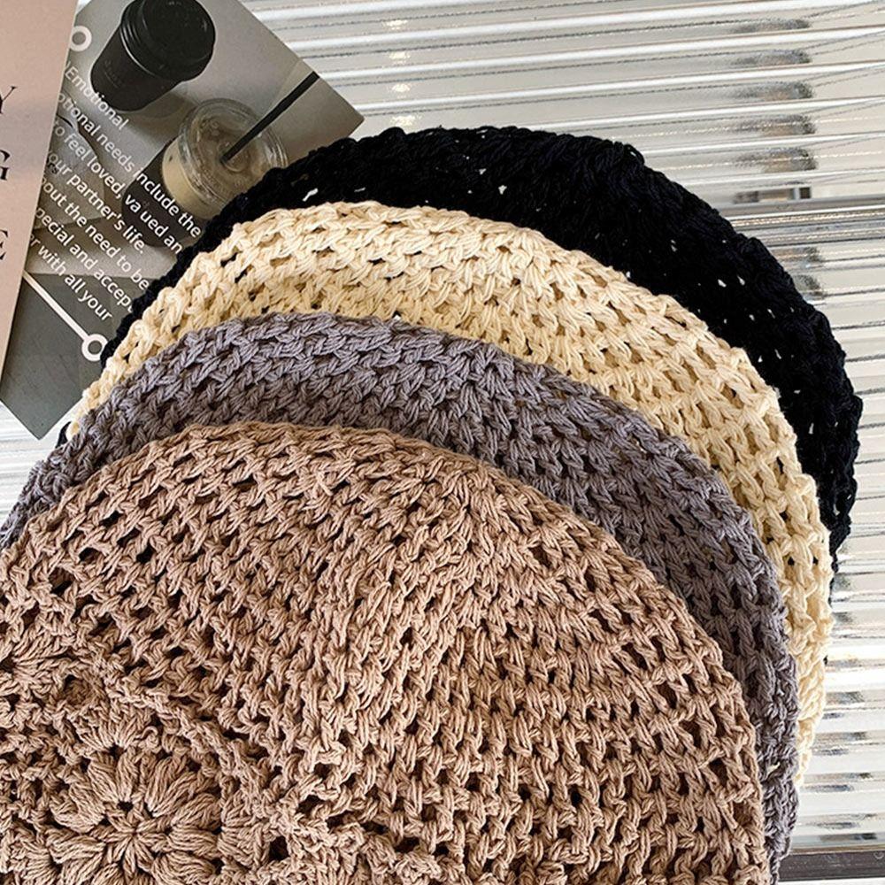 Выдолбленная вязаная шапка с цветами, солнцезащитный козырек, дышащая женская шапка с черепами