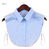 Women Fake Collar Adjustable Soft Cotton Half Shirts False Collar Solid Color Detachable Faux Collar Choker Tie Collar