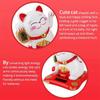 Lucky Beckoning Cat Solar Powered Waving Wealth Good Fortune Awaits Solar-Powered Ornaments For Home, Office