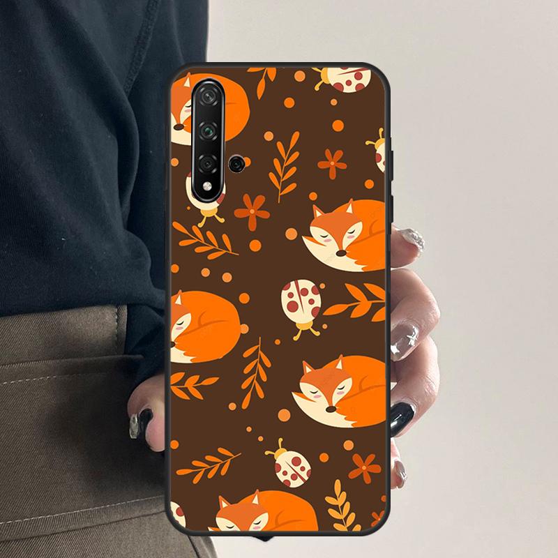 Autumn Leaves Fall Fox For Huawei Nova Y70 Y90 Y60 Y61 Y91 Y72 9 10 SE 12i 12s 11i 5T P60 Pro P20 P30 P40 Lite Case