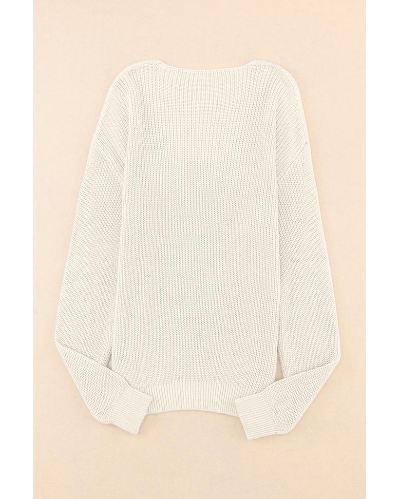 Azura Exchange Трикотажный свитер с V-образным вырезом