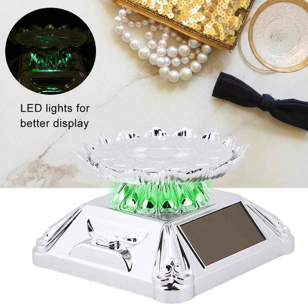 Солнечная Витрина Вращающийся Столик 360 Градусов Подставка для Демонстрации Часов Телефона Ювелирных Изделий Колец