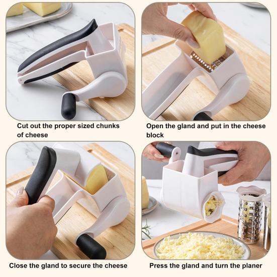 Handheld Rotary Cheese Grater Restaurant Cheese Nut Chocolate Vegetable Grater with Handle
